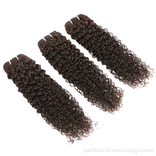 SPARK 10A Quality Remy Brazilian Kinky Curly Hair Bundles Hair Weave Single Bundles